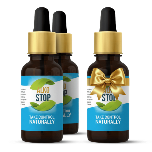 2 bottles + 1 FREE AlkoStop™ Drops