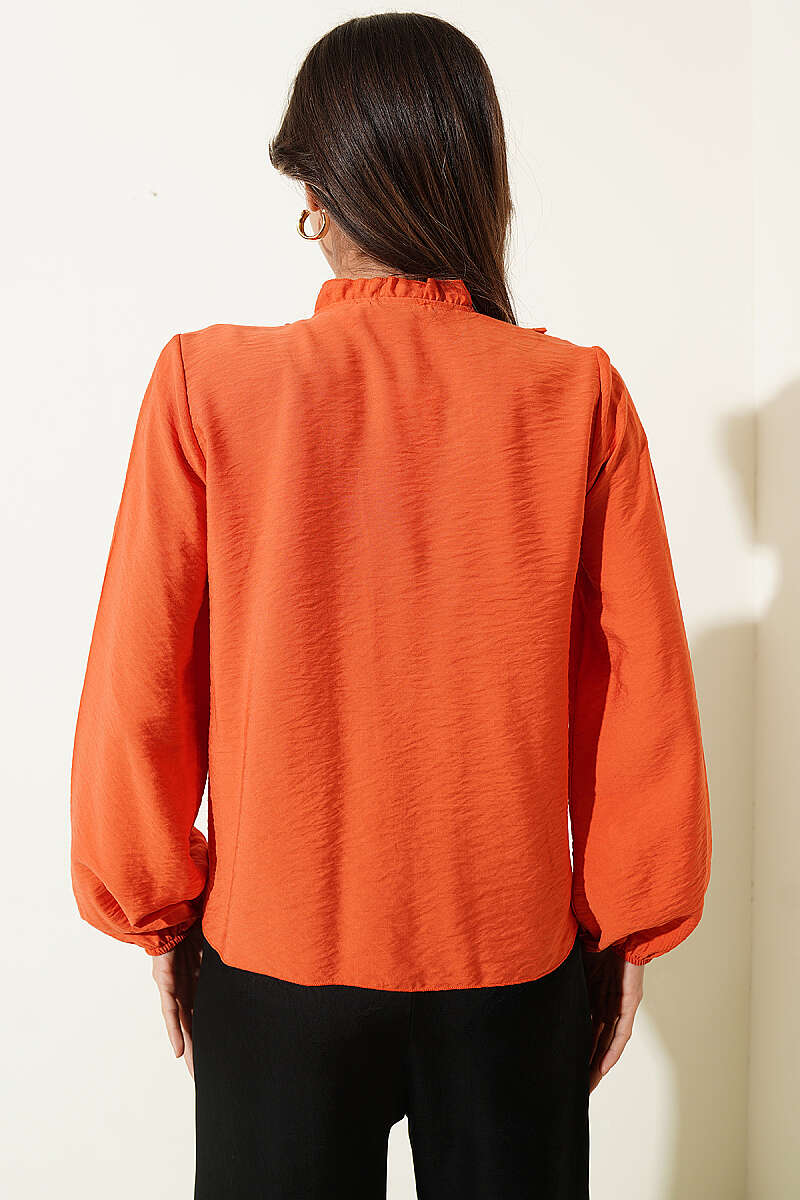 Women's Ruffled Lantern Sleeve Shirt